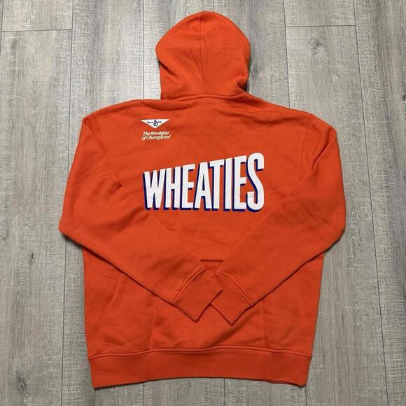 Nike x Wheaties Jordan Flight MVP Fleece Pullover Hoodie Orange DV7576-817 Large - Picture 2 of 5
